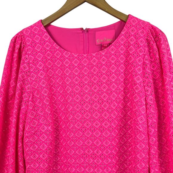 Lilly Pulitzer Fluorescent Neon Pink Aisha Romper Size 10 NWT Shorts Under Dress - Picture 2 of 16